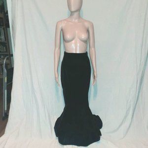 SOLD ====  [mid rise velvet trumpet / mermaid skirt maxi]